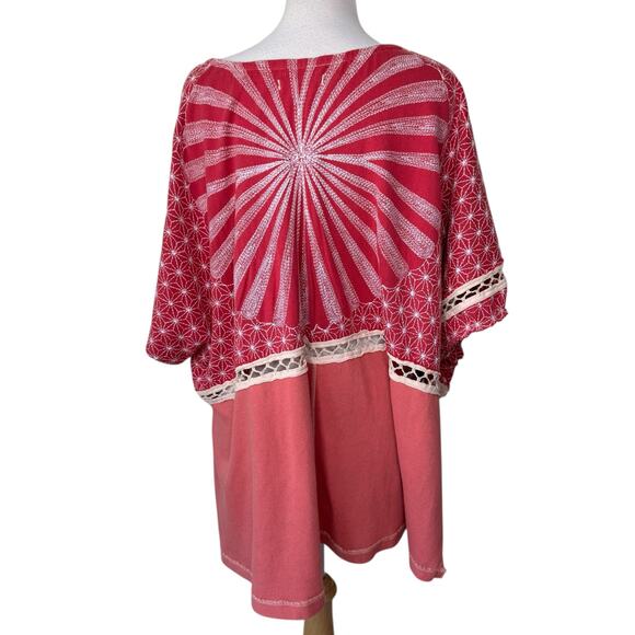 FREE PEOPLE Thunder Road Tee Western Bandana Boho Oversized XS - Picture 2 of 12